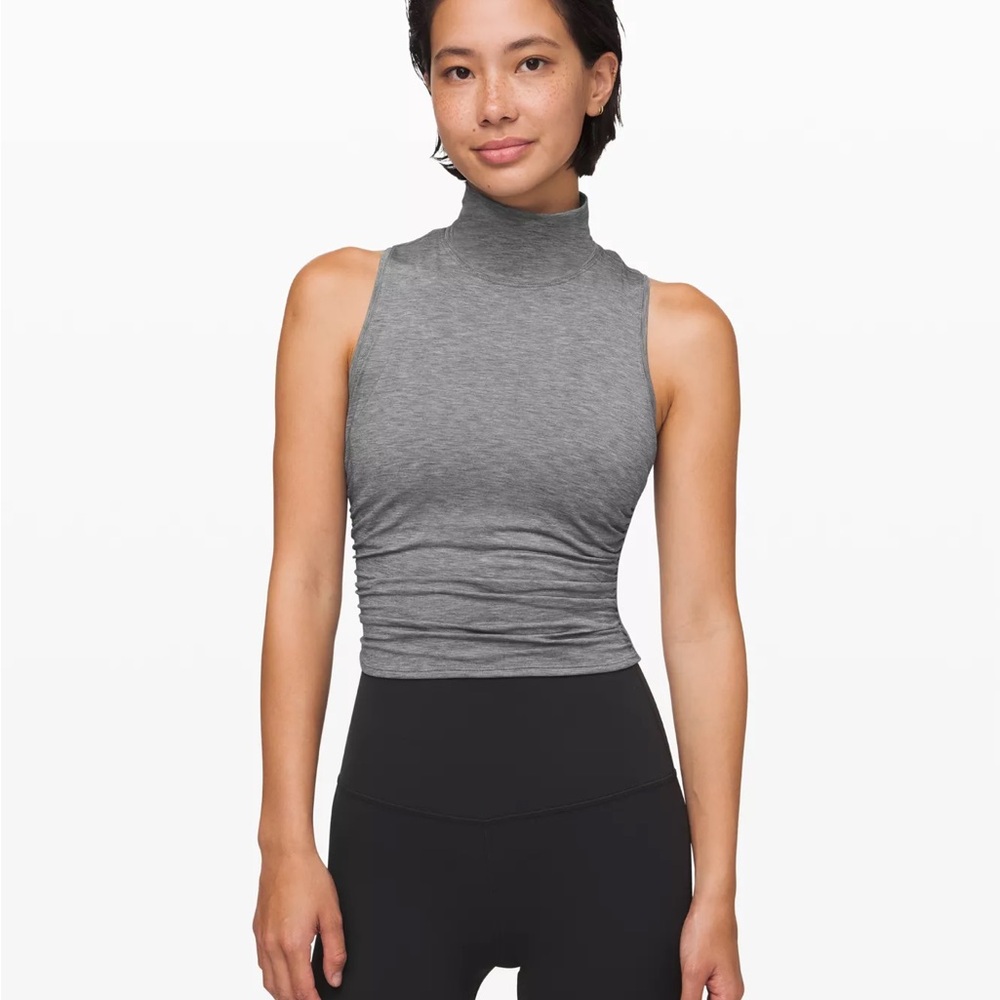 lululemon athletica Grey High-Neck Sleeveless Tank Top